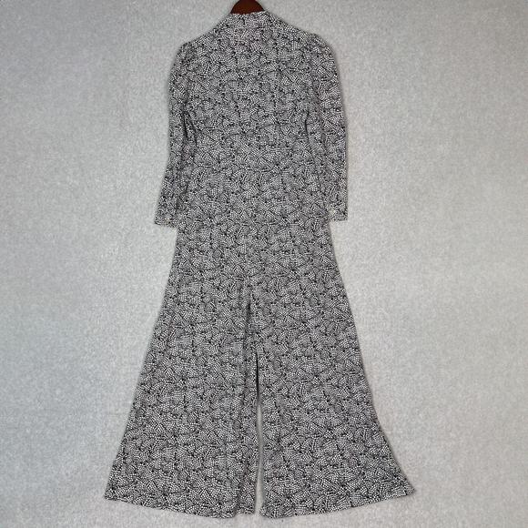 I. Madeline Black White Wide Leg Jumpsuit Size Small - Picture 8 of 9